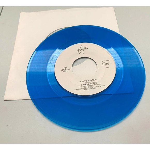 Simple Minds She's a River / Celtic Strings 45 Rock Blue Vinyl Record Virgin - Picture 4 of 4